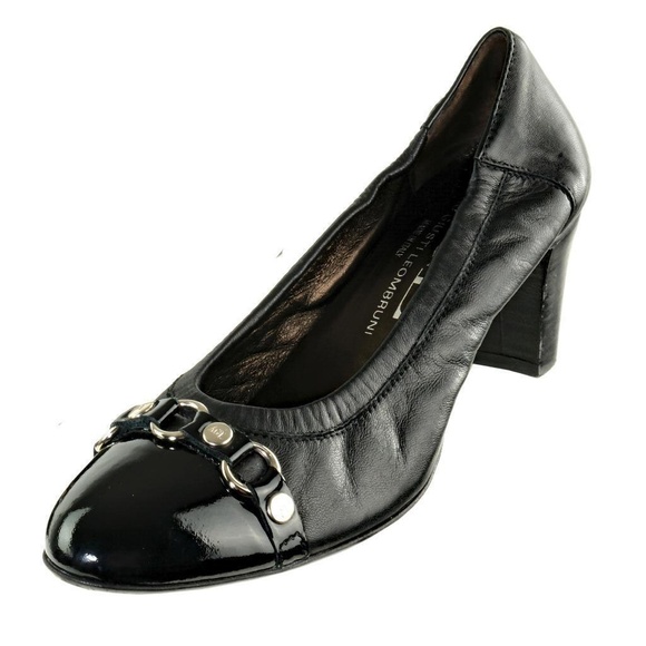 Worn 1x AGL ATTILIO GUISTI LEOMBRUNI 37 EU / 7 US Pumps Heels Leather Blk ITALY - Picture 1 of 4